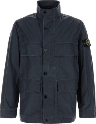 Stone Island Navy Blue Polyester Blend Jacket