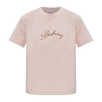 Burberry T-Shirts, female, Pink, Size: 2XS T-shirt with logo