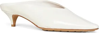 Bottega Veneta Womens Mule Pumps Vesta White Leather Calf Mules Sandal