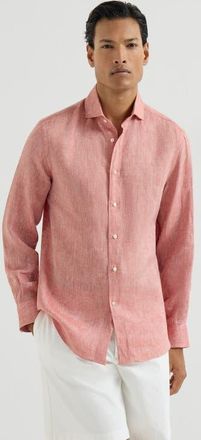 Brunello Cucinelli Linen shirt in Apricot at Nordstrom, Size Xx-Small Eu