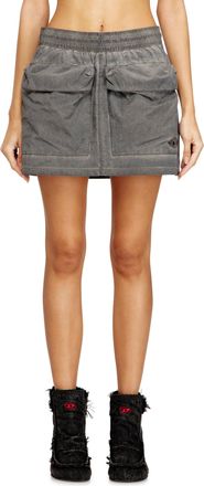 Diesel Nylon mini skirt with maxi pouch pockets - Skirts - Woman - Grey