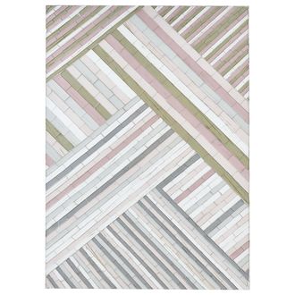 Beliani Decoraci&oacute;n De Pared De Vidrio Multicolor 50 X 70 Cm Patr&oacute;n A Rayas Mosaico Tembesi