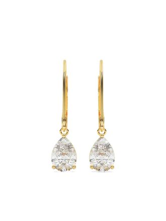 Tilla 14K yellow gold diamond pear earrings