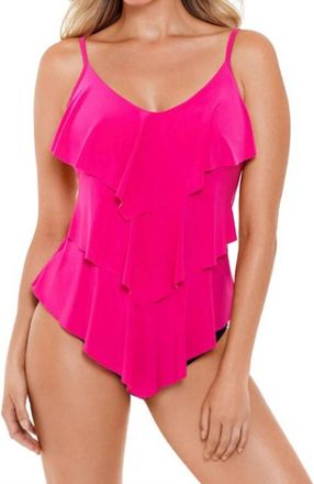 Magic Suit By Miraclesuit Solid Rita Tankini Top In Hibicus Pink