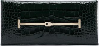 Tom Ford Arc croc-effect patent leather clutch