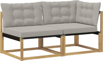 vidaXL Conjunto De Sof&aacute;s De Exterior 2 Plaza Madera De Acacia S&oacute;lida Vidaxl