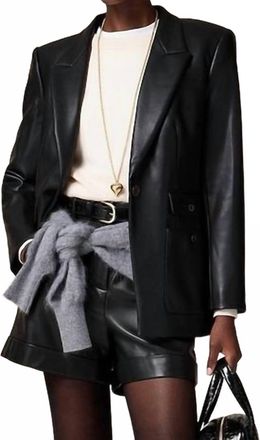 J.crew Vivienne Faux Leather Blazer Jacket In Black