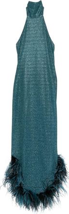 Os&eacute;ree Lumiere Plumage Turtleneck Long Dress