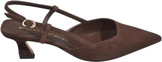 Stuart Weitzman Vinnie 50 Slingback Pump - Dames - Pumps - Bruin - 40 EU - Leer - Schoenen