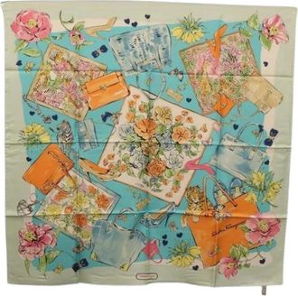 Ferragamo Pre-owned Scarves, female, Multicolor, Size: ONE SIZE Pre-owned Silk Scarf
