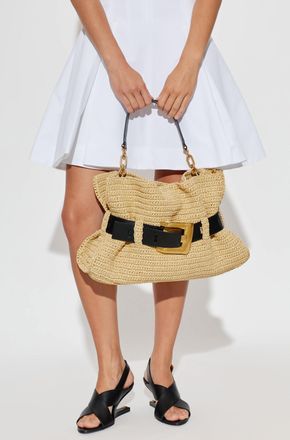Balmain Anthem Medium Bag, Womens, Beige