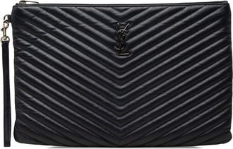 Saint Laurent Pre-owned Saint Laurent Leather Chevron Monogram Document Holder Clutch Ladies 9LUGAPSWL9CDMF7Y