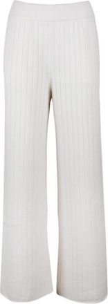 Eleventy Wijde broek - Dames - Wijde Broeken - Beige - S - Wol - Broeken