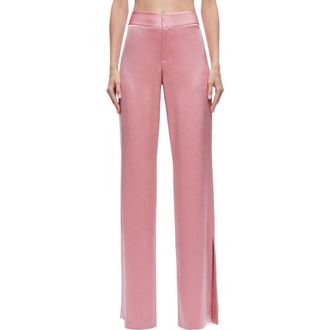 Alice & Olivia Satin Slit Hem Bootcut Pants in Rose at Nordstrom Rack, Size 0