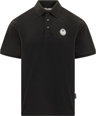 Palm Angels Tree Logo Polo S/S - Heren - Polos - Zwart - M - Katoen - Tops