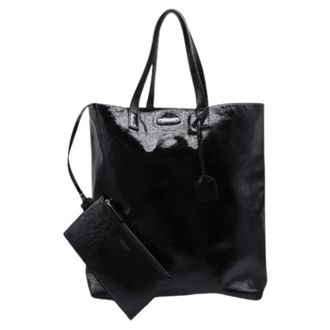 Saint Laurent Pre-owned Tote Bags, female, Black, Size: ONE SIZE Pre-owned Bold Shopping Large Tote Bag