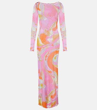 Pucci Vestido largo Orchidee de tul
