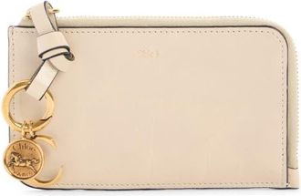 Chloé Small Alphabet Zip Leather Card Holder in Cloudy Cream at Nordstrom