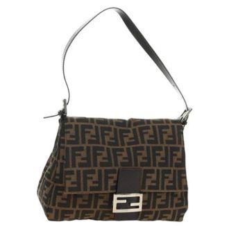 Fendi Pre-owned Vintage Zucca Canvas Shoulder Bag - Dames - Pre-owned - Zwart - Maat: ONE Size Leer