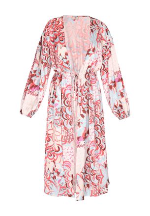 Izia Kimono Dames Rood Veelkleurig