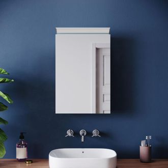 Elegant Lighting Bathroom Wall Cabinets Illuminated with Mirror Light 8K High-Brightness Mirror and Hydraulic Hinges, Single Door 360x520mm Stainless Steel