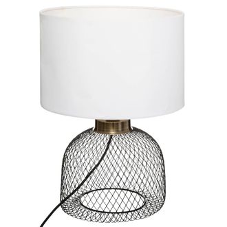 Atmosphera L&aacute;mpara &laquo;emie&raquo; - Blanco Y Negro - Metal H38 Cm - Atmosphera Cr&eacute;ateur DInt&eacute;rieur