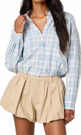 Astr Jensen Plaid Button-Down Shirt In Blue