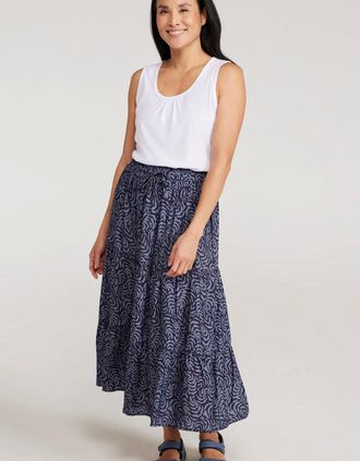 Mountain Warehouse Womens Mountain Warehouse Womens/Ladies Palermo Tiered Midi Skirt - Navy - Size: 16/32in