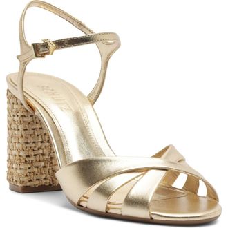 Schutz Keefa Ankle Strap Sandal in Platinum at Nordstrom, Size 9.5