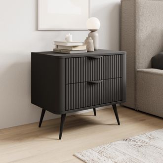 Dmora Mesita Baari, 2 Cajones, Un Estante, Apertura Deslizante, 63x38x55h Cm Negro