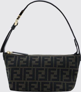 Fendi Mini borsa svasata in tessuto jacquard con monogram FF