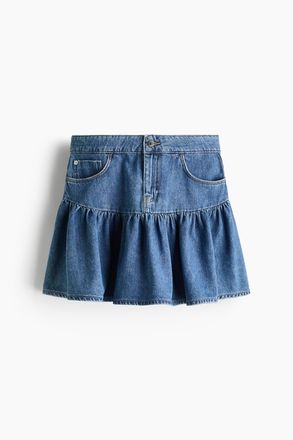 H&M Ausgestellter Denimjupe - Blue