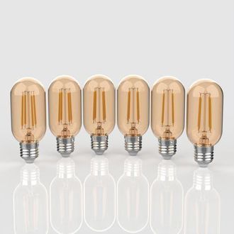 Jonathan Y Designs Industrial Non-Dimmable T45-4W LED Edison Bulbs with E26 Base, 80+ CRI, Warm White 2700K, 350 Lumens, Tinted Amber at Nordstrom
