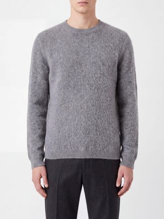 Emporio Armani Maglia girocollo in misto lana e mohair grigio