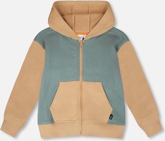 Deux par Deux Long Sleeve Full Length Zipper Hooded French Terry Cardigan in Mint Green at Nordstrom, Size 12M