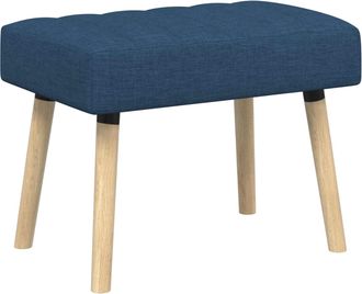vidaXL Banco Con Tapizado En Canal Azul 60 X 40 X 45 Cm Tela Vidaxl