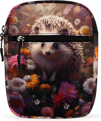 Generic Hedgehog Garden Crossbody Bag Adjustable Satchel Cute Shoulder Bag Lightweight Sling Bags