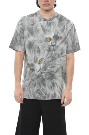 Givenchy Grey Printed Crew Neck T-Shirt