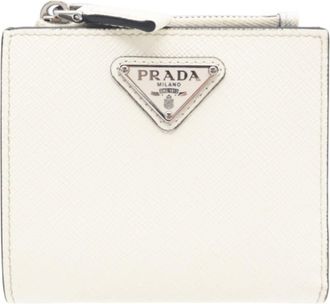 Prada White Leather Wallet (Bi-Fold) (Pre-Owned)