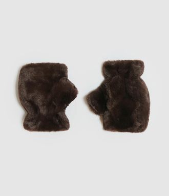 Apparis Mitaines Ariel Fausse Fourrure Espresso