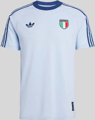 adidas Originals Slim Fit T-Shirt Italien aus Baumwoll-Mix in Hellblau, Gr&ouml;&szlig;e XXL