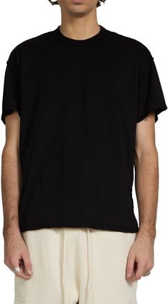 Les Tien Lightweight Binded Neck Inside Out Tee in Jet Black at Nordstrom, Size Xx-Large