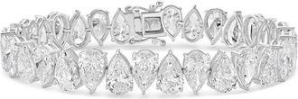 Diana M. Jewels 14kt white gold lab grown pear diamond alternating bracelet weighing 21.00 cts