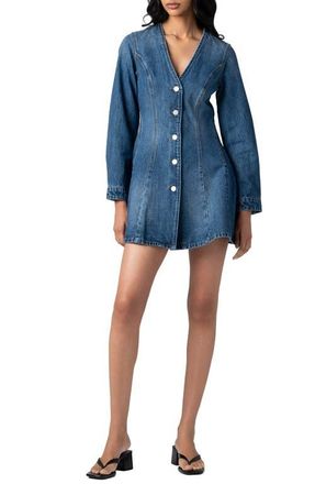 Blank NYC Long Sleeve Denim Minidress in Dazzle Me at Nordstrom, Size X-Small