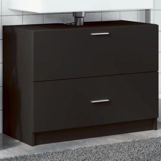 vidaXL Mobile Lavabo Nero 78x37x59 cm in Truciolare - Vidaxl