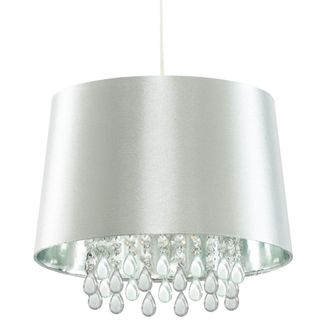 ETC Shop Lampada A Pendolo In Seta Artificiale Da Soggiorno Con Lampada A Sospensione In Cristallo In Un Set Che Include Lampadine A Led