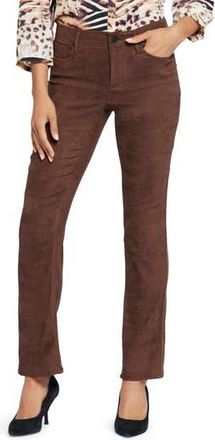 NYDJ Sheri Slim Faux Suede Pants in Dark Chocolate at Nordstrom Rack, Size 4P