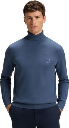 HUGO BOSS Boss Orange coltrui blauw katoen regular fit effen