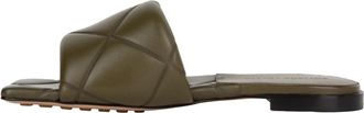 Bottega Veneta Lido Quilted Sandal - Dames - Sandalen - Groen - 38 EU - Leer - Schoenen