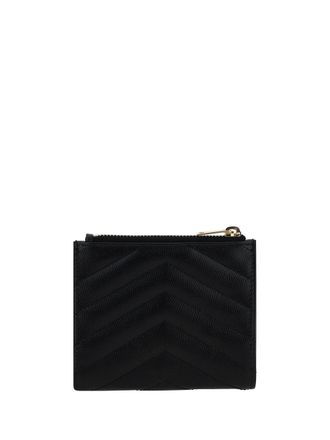 Saint Laurent Womens Leather Wallet Nero Calf Bos Taurus